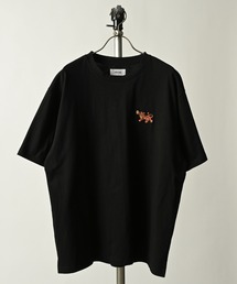 ATELANE/16/-OE天竺ワンポイント刺繍TEE(トラ、ヒョウ)