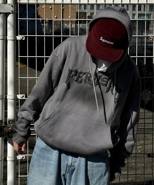 Perushu（ペルーシュ）の「ユーズドライク立体プリントフーディー（パーカー・メンズ・杢グレー/ブラック/チャコールグレー・LARGE/MEDIUM）」の10枚目の写真