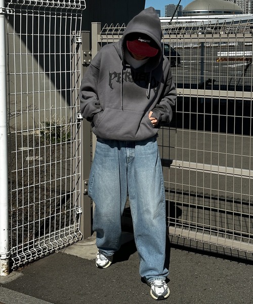 Perushu（ペルーシュ）の「ユーズドライク立体プリントフーディー（パーカー・メンズ・杢グレー/ブラック/チャコールグレー・LARGE/MEDIUM）」の15枚目の写真