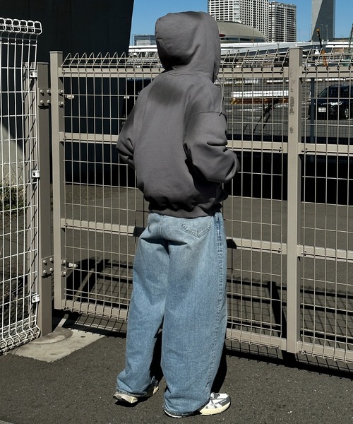 Perushu（ペルーシュ）の「ユーズドライク立体プリントフーディー（パーカー・メンズ・杢グレー/ブラック/チャコールグレー・LARGE/MEDIUM）」の17枚目の写真