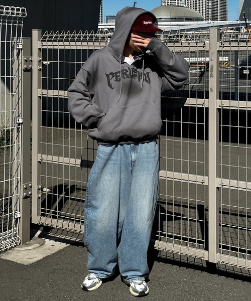 Perushu（ペルーシュ）の「ユーズドライク立体プリントフーディー（パーカー・メンズ・杢グレー/ブラック/チャコールグレー・LARGE/MEDIUM）」の14枚目の写真