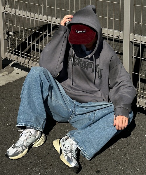 Perushu（ペルーシュ）の「ユーズドライク立体プリントフーディー（パーカー・メンズ・杢グレー/ブラック/チャコールグレー・LARGE/MEDIUM）」の18枚目の写真