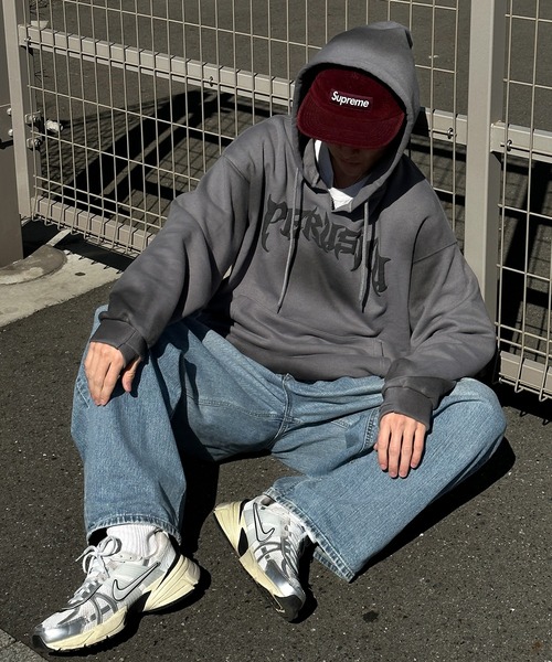 Perushu（ペルーシュ）の「ユーズドライク立体プリントフーディー（パーカー・メンズ・杢グレー/ブラック/チャコールグレー・LARGE/MEDIUM）」の19枚目の写真