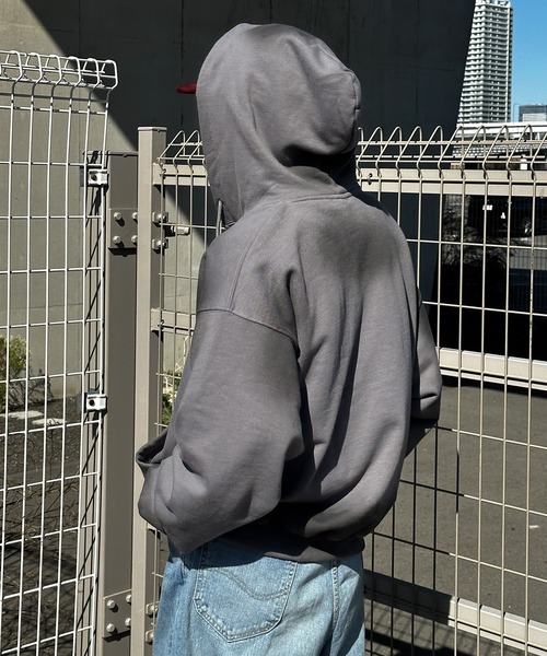 Perushu（ペルーシュ）の「ユーズドライク立体プリントフーディー（パーカー・メンズ・杢グレー/ブラック/チャコールグレー・LARGE/MEDIUM）」の12枚目の写真