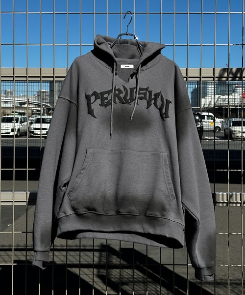 Perushu（ペルーシュ）の「ユーズドライク立体プリントフーディー（パーカー・メンズ・杢グレー/ブラック/チャコールグレー・LARGE/MEDIUM）」の20枚目の写真