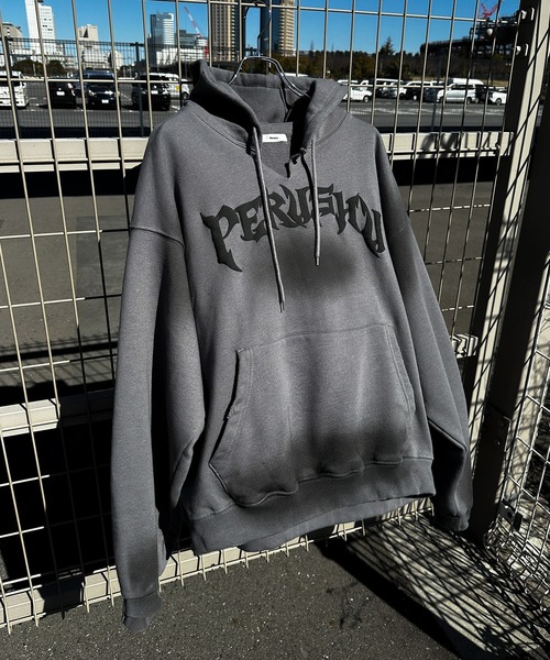 Perushu（ペルーシュ）の「ユーズドライク立体プリントフーディー（パーカー・メンズ・杢グレー/ブラック/チャコールグレー・LARGE/MEDIUM）」の22枚目の写真