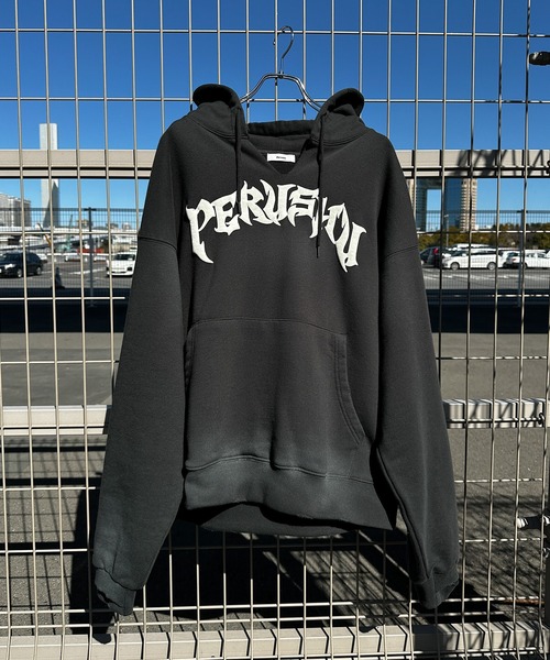 Perushu（ペルーシュ）の「ユーズドライク立体プリントフーディー（パーカー・メンズ・杢グレー/ブラック/チャコールグレー・LARGE/MEDIUM）」の7枚目の写真
