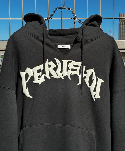 Perushu（ペルーシュ）の「ユーズドライク立体プリントフーディー（パーカー・メンズ・杢グレー/ブラック/チャコールグレー・LARGE/MEDIUM）」の8枚目の写真