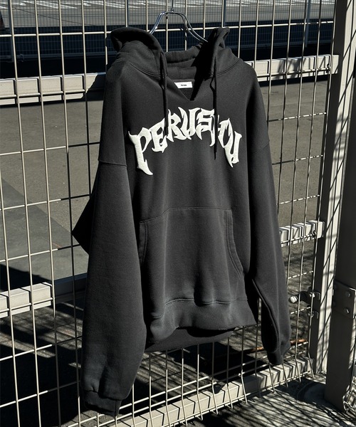 Perushu（ペルーシュ）の「ユーズドライク立体プリントフーディー（パーカー・メンズ・杢グレー/ブラック/チャコールグレー・LARGE/MEDIUM）」の6枚目の写真