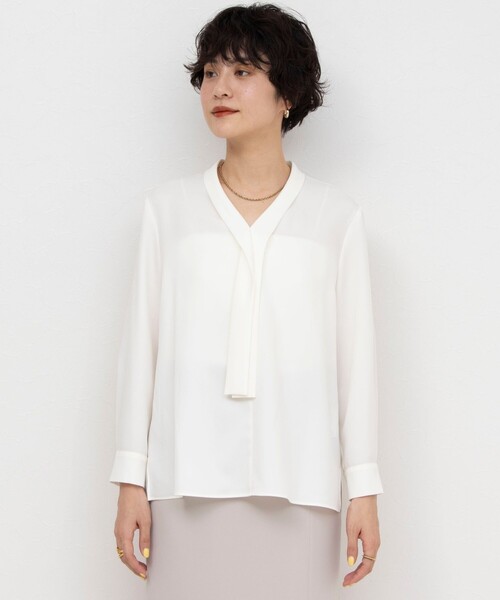 NOLLEY’S Sophi(ノーリーズソフィ)の「アムンゼン タイブラウス(シャツ/ブラウス・レディース・ベビーピンク/オフホワイト・36/38)」の13枚目の写真
