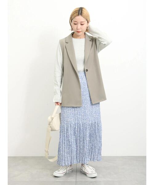 Samansa Mos2 blue（サマンサモスモスブルー）の「◎袖口ボタンリブニットプルオーバー（ニット/セーター・レディース・キナリ/ブルー/グレー・F）」の8枚目の写真