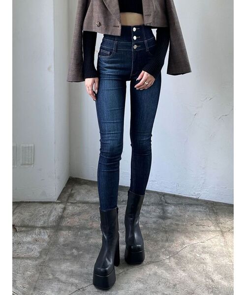 EMODA(エモダ)の「【ELDER】SYMハイウエストデニム(デニムパンツ・レディース・ブラック/インディゴブルー・SMALL/MEDIUM/X-SMALL)」の4枚目の写真