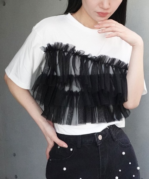 tシャツ チュールフリルドッキングTシャツ レディース チュールフリルドッキングTシャツ – WEGO ONLINE STORE