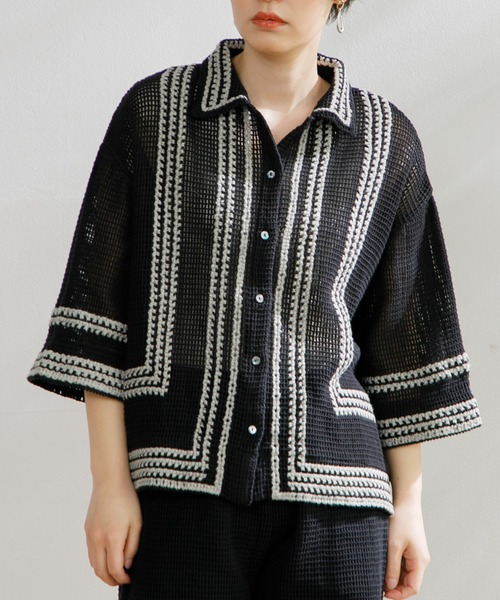 セール】コットンネット刺繍シャツ（シャツ/ブラウス）｜AMERICAN RAG 