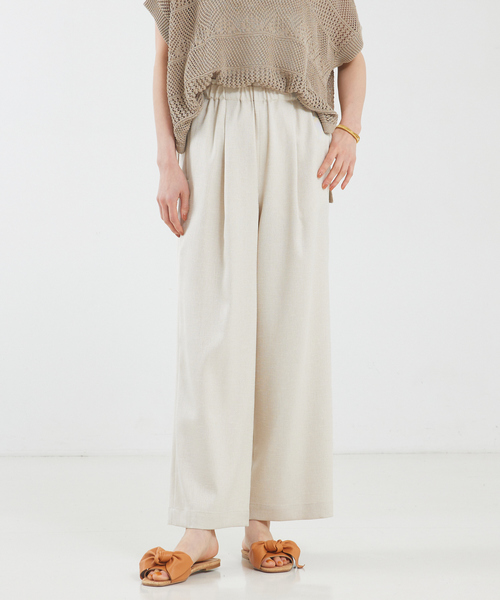 qualite（カリテ）の「【セットアップ対応】リネンライクワイドパンツ（その他パンツ・レディース・ライトベージュ/ライトブルー/ブラック・36/38）」の2枚目の写真