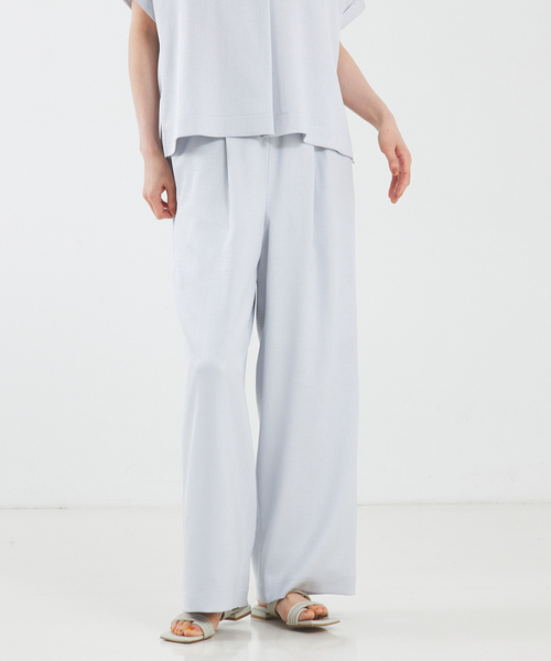 qualite（カリテ）の「【セットアップ対応】リネンライクワイドパンツ（その他パンツ・レディース・ライトベージュ/ライトブルー/ブラック・36/38）」の3枚目の写真