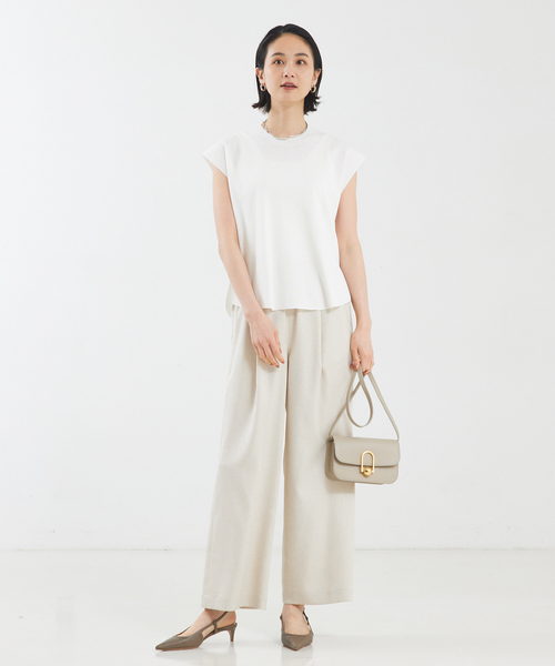 qualite（カリテ）の「【セットアップ対応】リネンライクワイドパンツ（その他パンツ・レディース・ライトベージュ/ライトブルー/ブラック・36/38）」の10枚目の写真