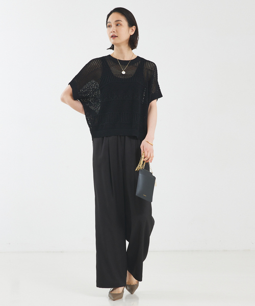 qualite（カリテ）の「【セットアップ対応】リネンライクワイドパンツ（その他パンツ・レディース・ライトベージュ/ライトブルー/ブラック・36/38）」の14枚目の写真