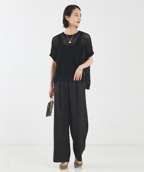 qualite（カリテ）の「【セットアップ対応】リネンライクワイドパンツ（その他パンツ・レディース・ライトベージュ/ライトブルー/ブラック・36/38）」の15枚目の写真