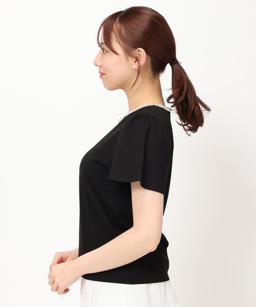 MISCH MASCH(ミッシュマッシュ)の「■2024春夏新作■パールトリミングTシャツ/MM418201(Tシャツ/カットソー・レディース・ブルー/ブラック/ピンク/ホワイト・フリ-)」の16枚目の写真