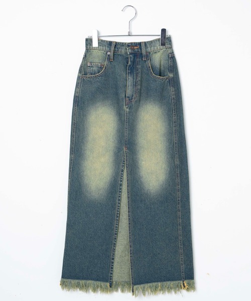 セール】WEGO/ヴィンテージウォッシュデニムロングスカート