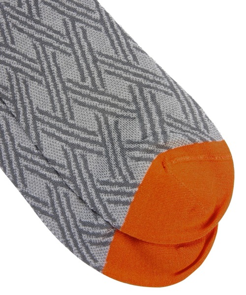 JNBY(ジェーエヌビーワイ)の「Color-block Diamond Lattice Cotton-blend Socks(ソックス/靴下・レディース・グリーン系その他5/ブルー系その他4・ONE SIZE)」の7枚目の写真