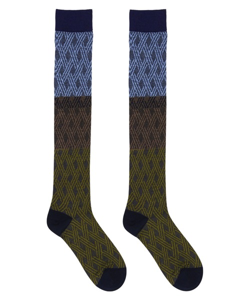 JNBY(ジェーエヌビーワイ)の「Color-block Diamond Lattice Cotton-blend Socks(ソックス/靴下・レディース・グリーン系その他5/ブルー系その他4・ONE SIZE)」の9枚目の写真