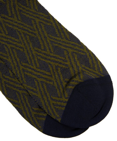 JNBY(ジェーエヌビーワイ)の「Color-block Diamond Lattice Cotton-blend Socks(ソックス/靴下・レディース・グリーン系その他5/ブルー系その他4・ONE SIZE)」の12枚目の写真