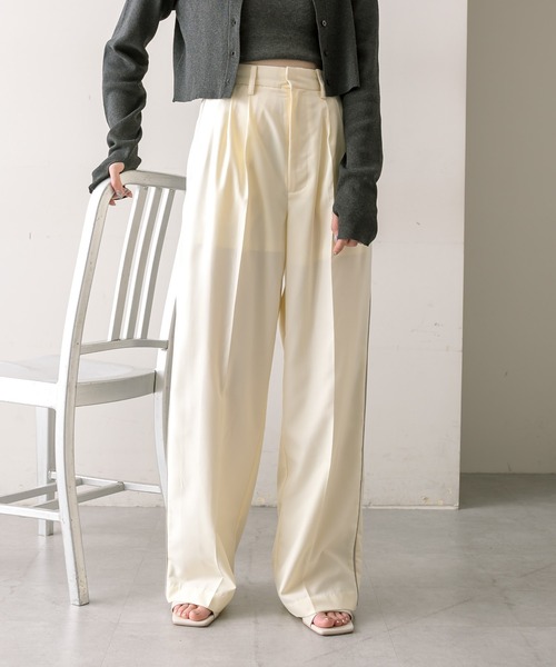 mline（エムライン）の「[mline]ラインサイドタックパンツ（その他パンツ・レディース・ブラック/アイボリー/グレー・2/1/FREE）」の5枚目の写真