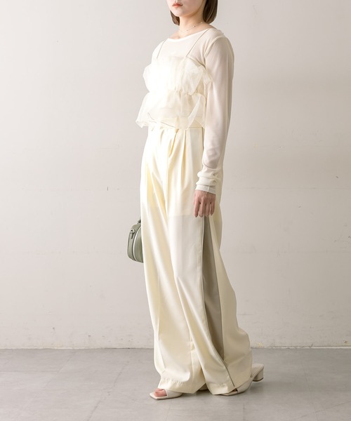 mline（エムライン）の「[mline]ラインサイドタックパンツ（その他パンツ・レディース・ブラック/アイボリー/グレー・2/1/FREE）」の12枚目の写真