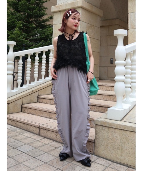 JUMELLE（ジュメロ）の「sidefrill loose pants【低身長~高身長】（スラックス・レディース・グレー・MEDIUM/SMALL）」の8枚目の写真