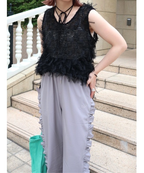 JUMELLE（ジュメロ）の「sidefrill loose pants【低身長~高身長】（スラックス・レディース・グレー・MEDIUM/SMALL）」の13枚目の写真