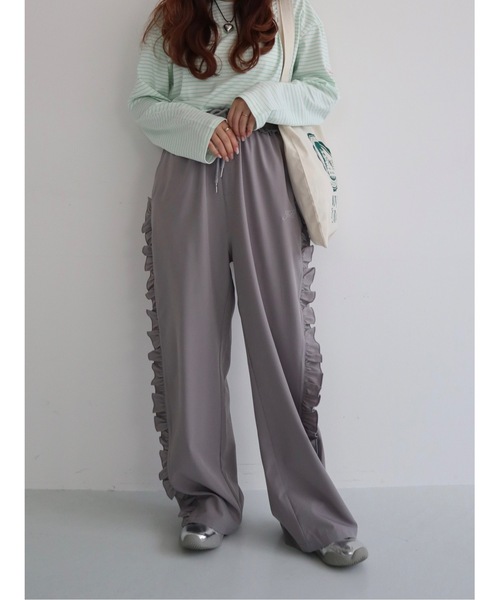 当店在庫してます！ sidefrill loose pants【低身長~高身長】（スラックス ジャケット・アウター