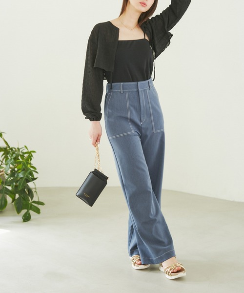 ROPE' PICNIC(ロペピクニック)の「ふくれジャガードボレロ(カーディガン/ボレロ・レディース・ブラック/キナリ・FREE)」の16枚目の写真