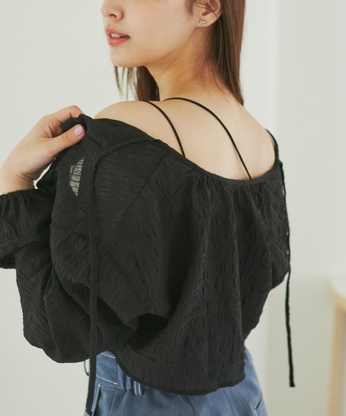 ROPE' PICNIC(ロペピクニック)の「ふくれジャガードボレロ(カーディガン/ボレロ・レディース・ブラック/キナリ・FREE)」の20枚目の写真