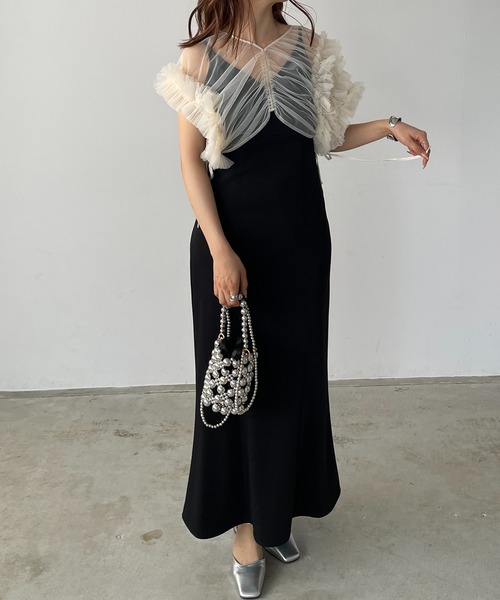 【セール】【オケージョン対応】ボリュームソフトチュールドレス（ドレス）｜antic rag（アンティックラグ）