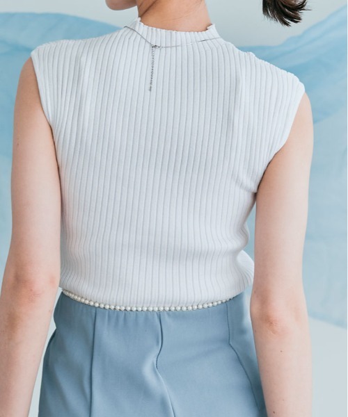 kirakiraShop（キラキラショップ）の「フレンチ スリーブ サマー リブ ニット（ニット/セーター・レディース・ホワイト/ライトグレー/ブラック/アイボリー/モカ・M/L）」の15枚目の写真