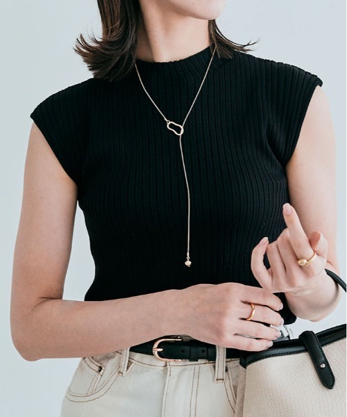 kirakiraShop（キラキラショップ）の「フレンチ スリーブ サマー リブ ニット（ニット/セーター・レディース・ホワイト/ライトグレー/ブラック/アイボリー/モカ・M/L）」の19枚目の写真