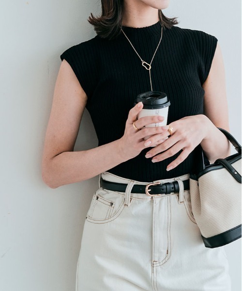 kirakiraShop（キラキラショップ）の「フレンチ スリーブ サマー リブ ニット（ニット/セーター・レディース・ホワイト/ライトグレー/ブラック/アイボリー/モカ・M/L）」の21枚目の写真