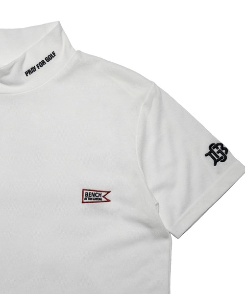 BENCH AT THE GREENE GOLF / LADIES EMBRO MOCK NECK SHIRT（レディース）（Tシャツ/カットソー）｜BENCH AT THE GREENE GOLF（ベンチアットザグリーンゴルフ）