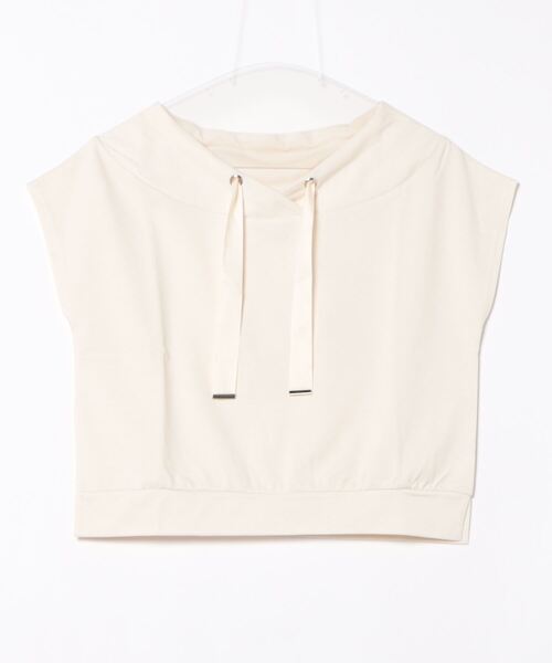 12Twelve Agenda(トゥエルブ アジェンダ)の「フード風フレンチスリーブカットソープルオーバー(Tシャツ/カットソー・レディース・ブルー/アイボリー/ネイビー/オフホワイト・M)」の2枚目の写真