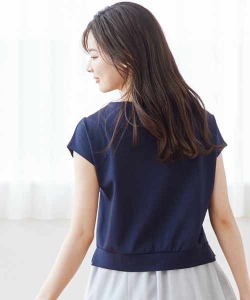 12Twelve Agenda(トゥエルブ アジェンダ)の「フード風フレンチスリーブカットソープルオーバー(Tシャツ/カットソー・レディース・ブルー/アイボリー/ネイビー/オフホワイト・M)」の8枚目の写真