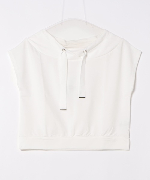 12Twelve Agenda(トゥエルブ アジェンダ)の「フード風フレンチスリーブカットソープルオーバー(Tシャツ/カットソー・レディース・ブルー/アイボリー/ネイビー/オフホワイト・M)」の14枚目の写真