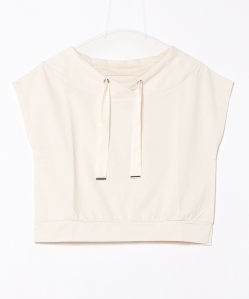 12Twelve Agenda(トゥエルブ アジェンダ)の「フード風フレンチスリーブカットソープルオーバー(Tシャツ/カットソー・レディース・ブルー/アイボリー/ネイビー/オフホワイト・M)」の15枚目の写真