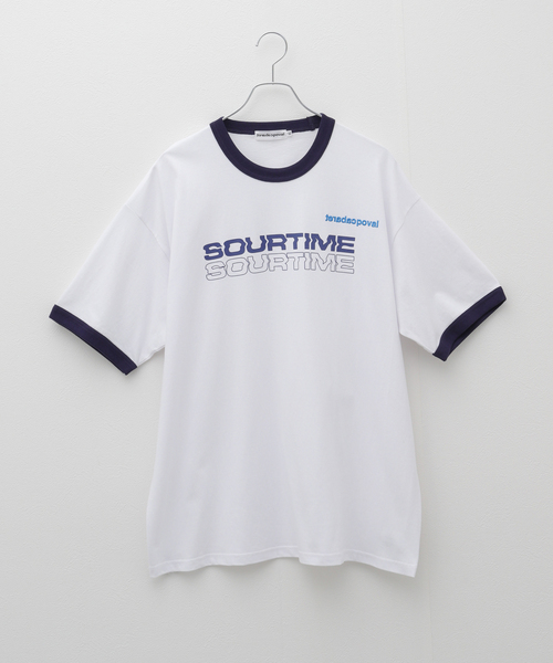 cabaret poval(キャバレーポバール)の「CABARET POVAL / キャバレーポバール Sourtime Ringer(Tシャツ/カットソー・メンズ・ホワイト/チャコールグレー・LARGE/X-LARGE)」の1枚目の写真
