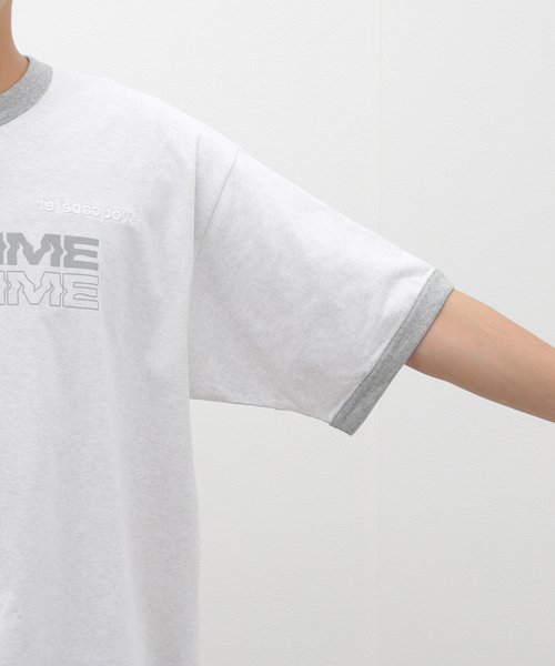 cabaret poval(キャバレーポバール)の「CABARET POVAL / キャバレーポバール Sourtime Ringer(Tシャツ/カットソー・メンズ・ホワイト/チャコールグレー・LARGE/X-LARGE)」の10枚目の写真