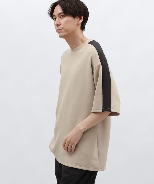 LAKOLE(ラコレ)の「【接触冷感】ダンボール袖ラインT / 127469(Tシャツ/カットソー・メンズ・ブラック/ホワイト/キャメル/グリーン・MEDIUM/LARGE/X-LARGE)」の15枚目の写真