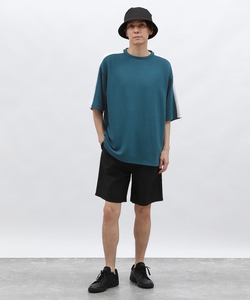 LAKOLE(ラコレ)の「【接触冷感】ダンボール袖ラインT / 127469(Tシャツ/カットソー・メンズ・ブラック/ホワイト/キャメル/グリーン・MEDIUM/LARGE/X-LARGE)」の11枚目の写真