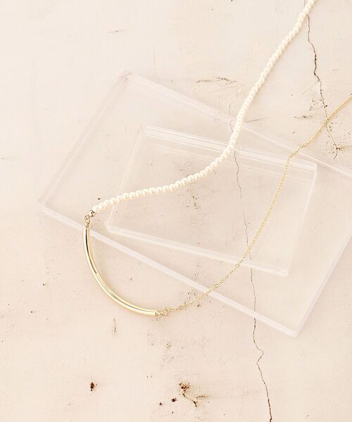 le.coeur blanc（ルクールブラン）の「パール×チェーンメタルバーネックレス（ネックレス・レディース・ゴールド・FREE）」の6枚目の写真