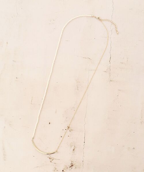 le.coeur blanc（ルクールブラン）の「パール×チェーンメタルバーネックレス（ネックレス・レディース・ゴールド・FREE）」の7枚目の写真